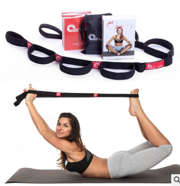 Yoga-Stretchgurt, elastischer Yoga-Gurt mit mehreren Griffschlaufen