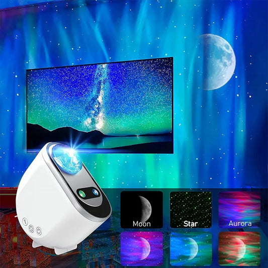 Aurora Borealis Sternenlicht-Projektoren, LED-Galaxie-Sternatmosphäre, Galaxie-Nachtlicht, Zuhause, Schlafzimmer, Himmel, Mond, Lampe, Raumdekoration, Geschenk